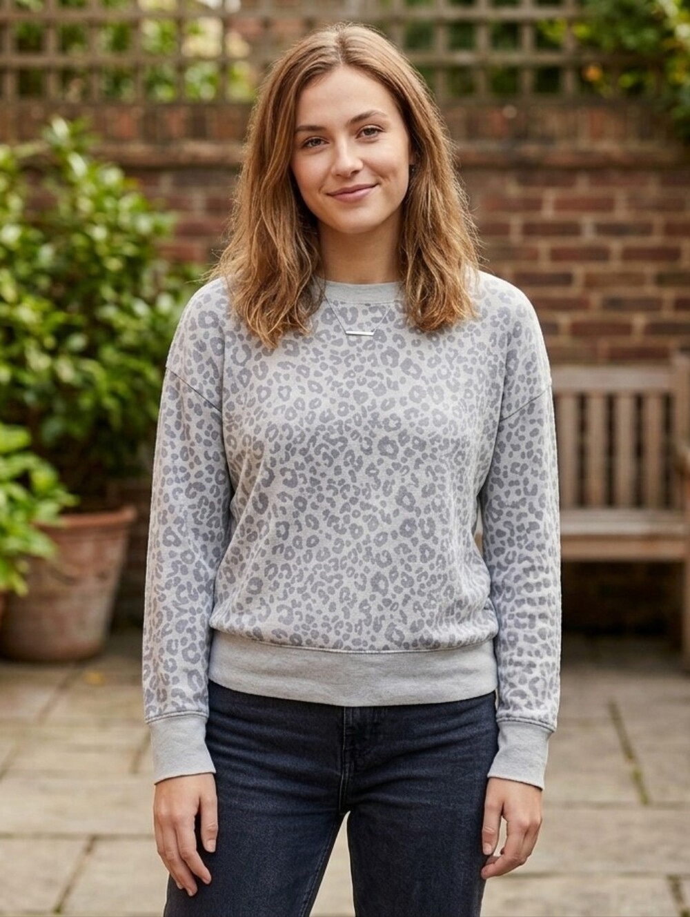 Animal Print  Crewneck Sweater Splendid Top S